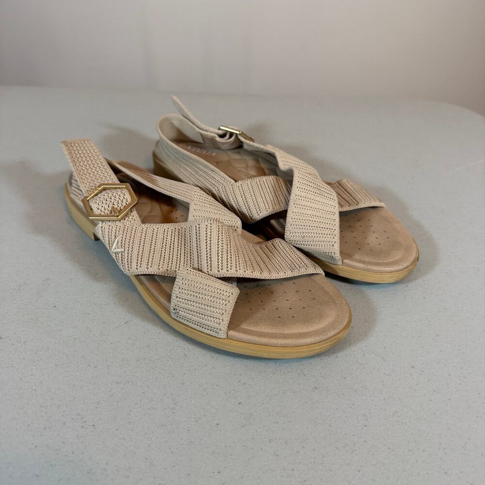 Vivaia Kara AdaptAll Sport Sandal Womens 36 Biege Cross Strap Gold Tone Hardware